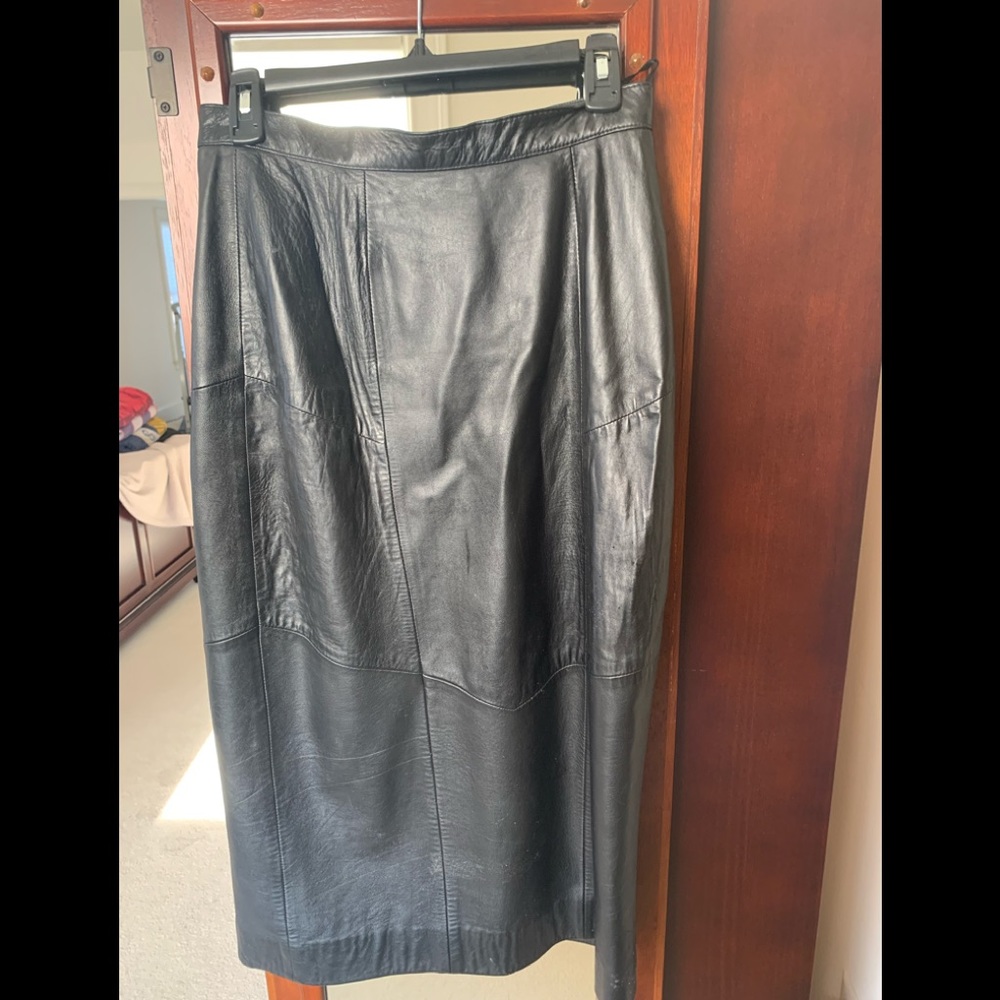 Vintage Black leather skirt